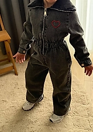 Fermuarlı Kalpli Tulum